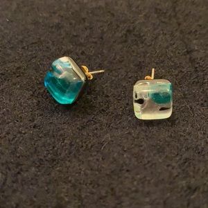 Venetian glass stud earrings NWOT